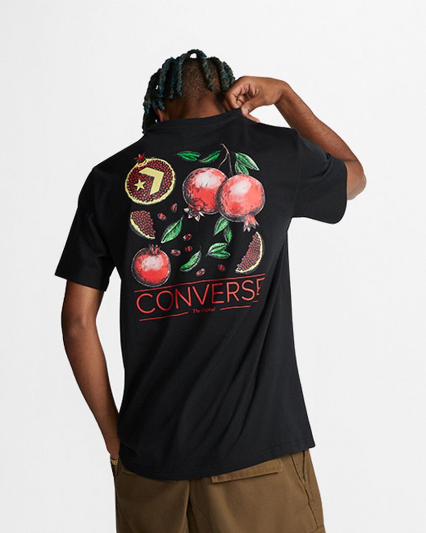 T-Shirts Converse Pomegranate Grafika Panske Čierne | SK DHRYZ6